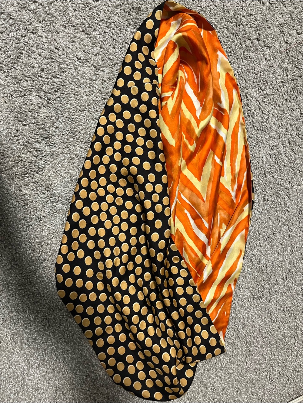 Upside by Tucker 100% Silk Reversible Infinity Scarf